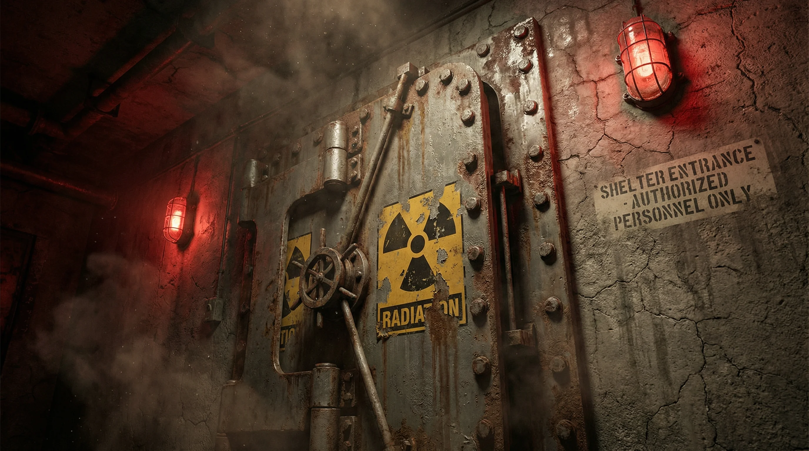 废土避难所舱门入口，通往 冰球突破 核心管理区域